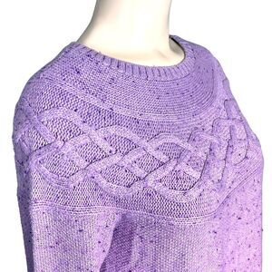 Talbots Lavender Crew Cable Sweater Small Petite